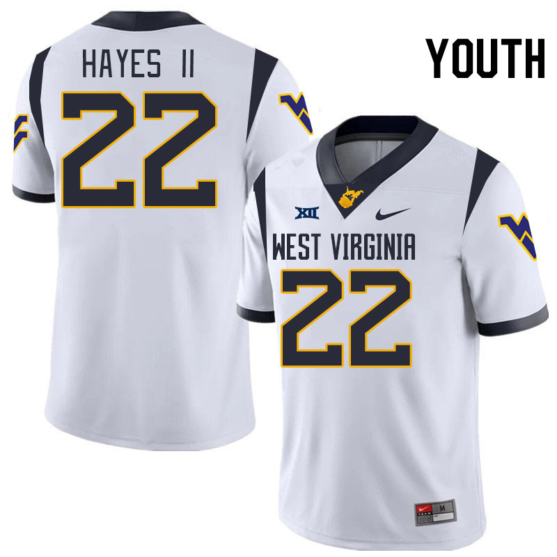 Youth #22 Michael Hayes II West Virginia Mountaineers College 2024 New Uniforms Football Jerseys Sti